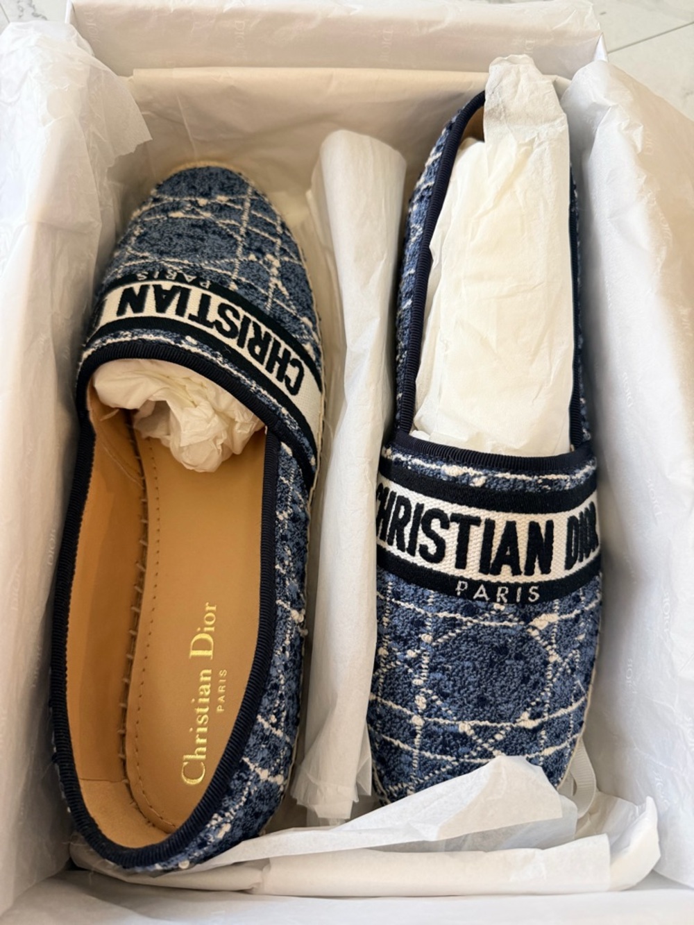 Dior Navy Blue and White Espadrilles ❤️ - Picture 4 of 5